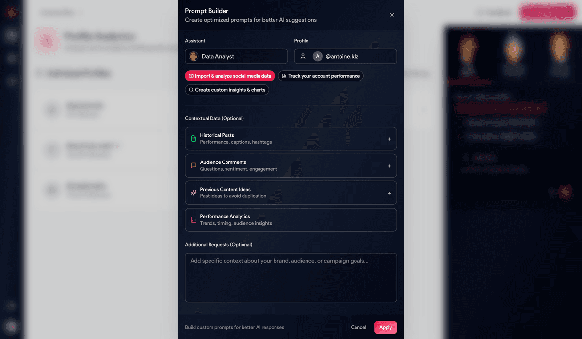 Analyse Instagram Performance Feature